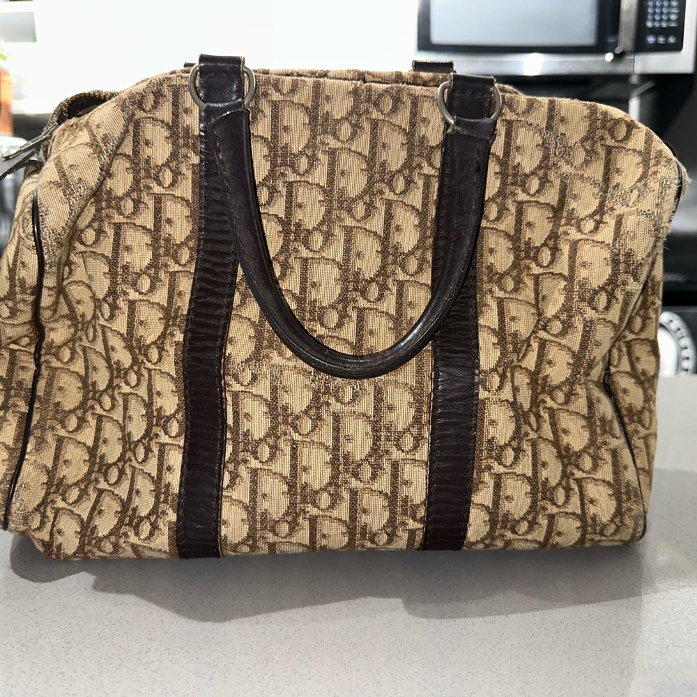 Vintage Dior Monogram Boston Bag (Authentic)